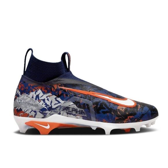 Nike Alpha Menace Elite 3 RW Navy Orange Football Cleats CV0578-400 Men's 8.5